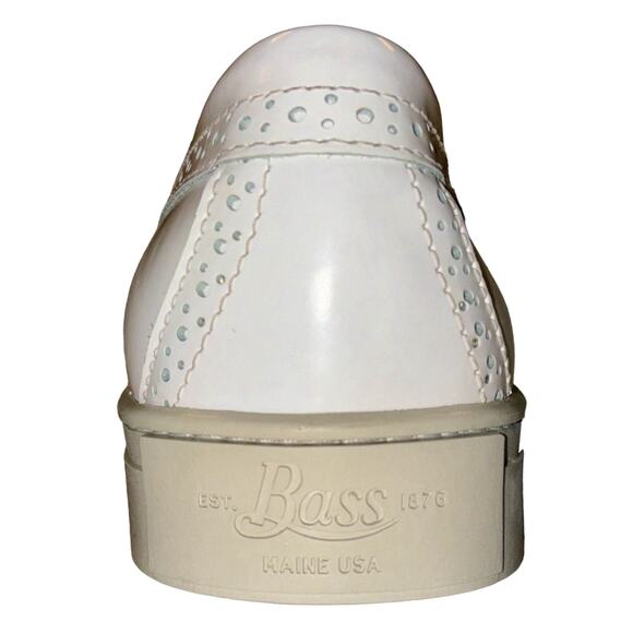 G.H.Bass Women's Loafer Sneakers Tassels Perforated Leather Size 10 White EUC - Picture 10 of 13